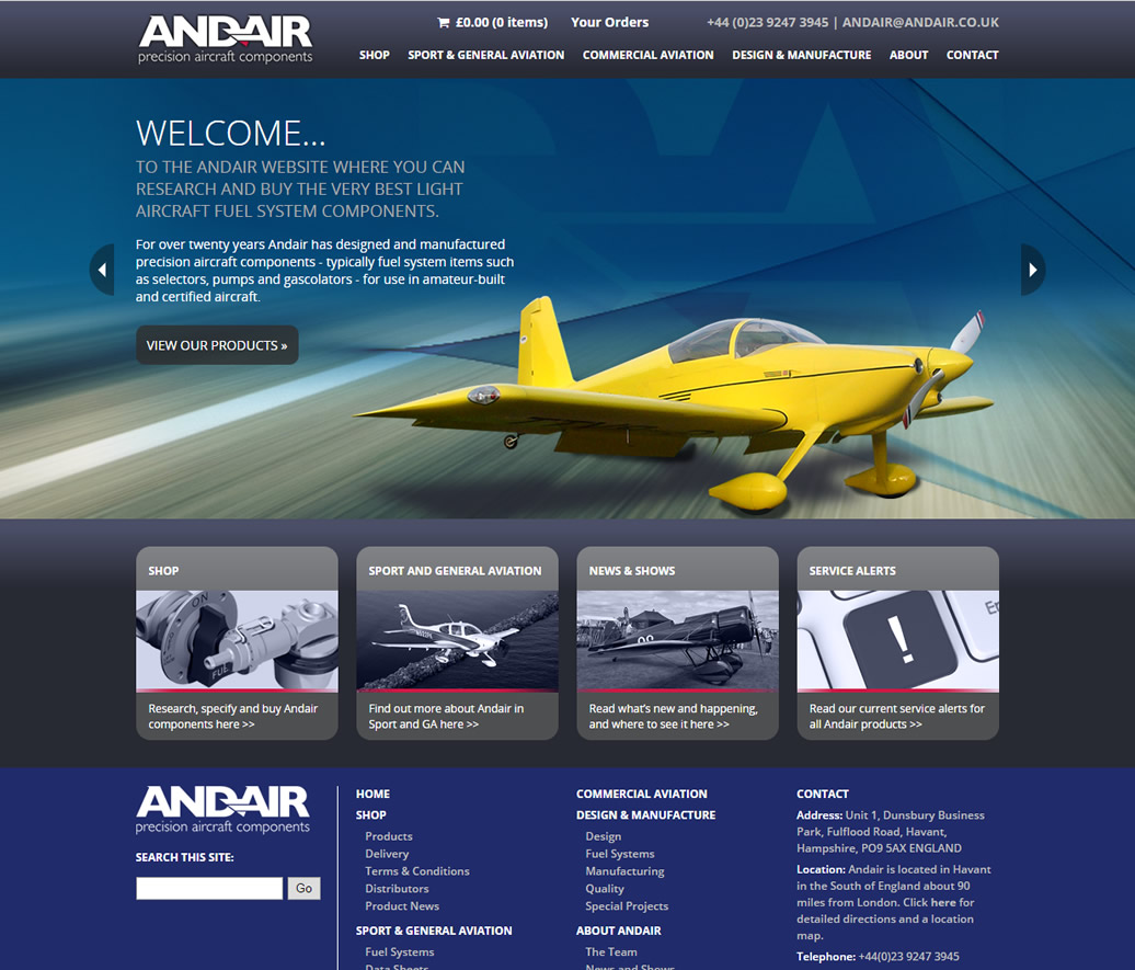Andair - branding, content & eCommerce website
