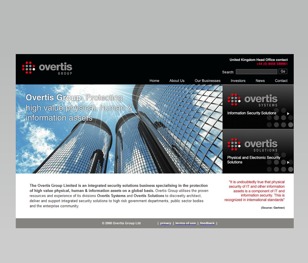 Overtis - consultancy, branding, content & collateral and website
